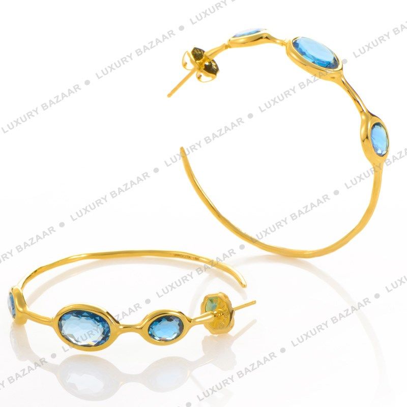 IPPOLITA Rock Candy London Blue Topaz Hoop Earrings