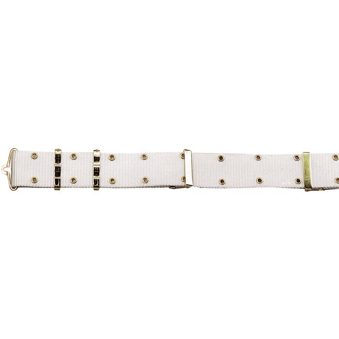 Iron Metal White Buckle Canvas Pistol Belt Waistband