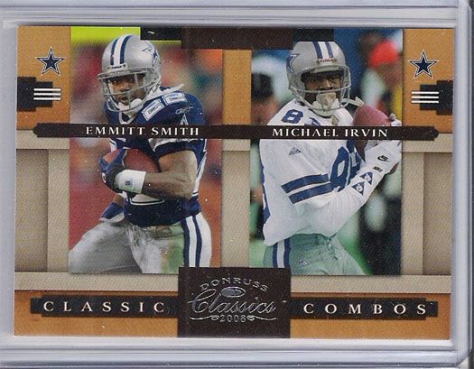  Classics Combos Emmitt Smith Michael Irvin card /1000 Dallas Cowboys