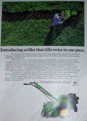 1983 John Deere 820 Rear Tine Tiller Ad