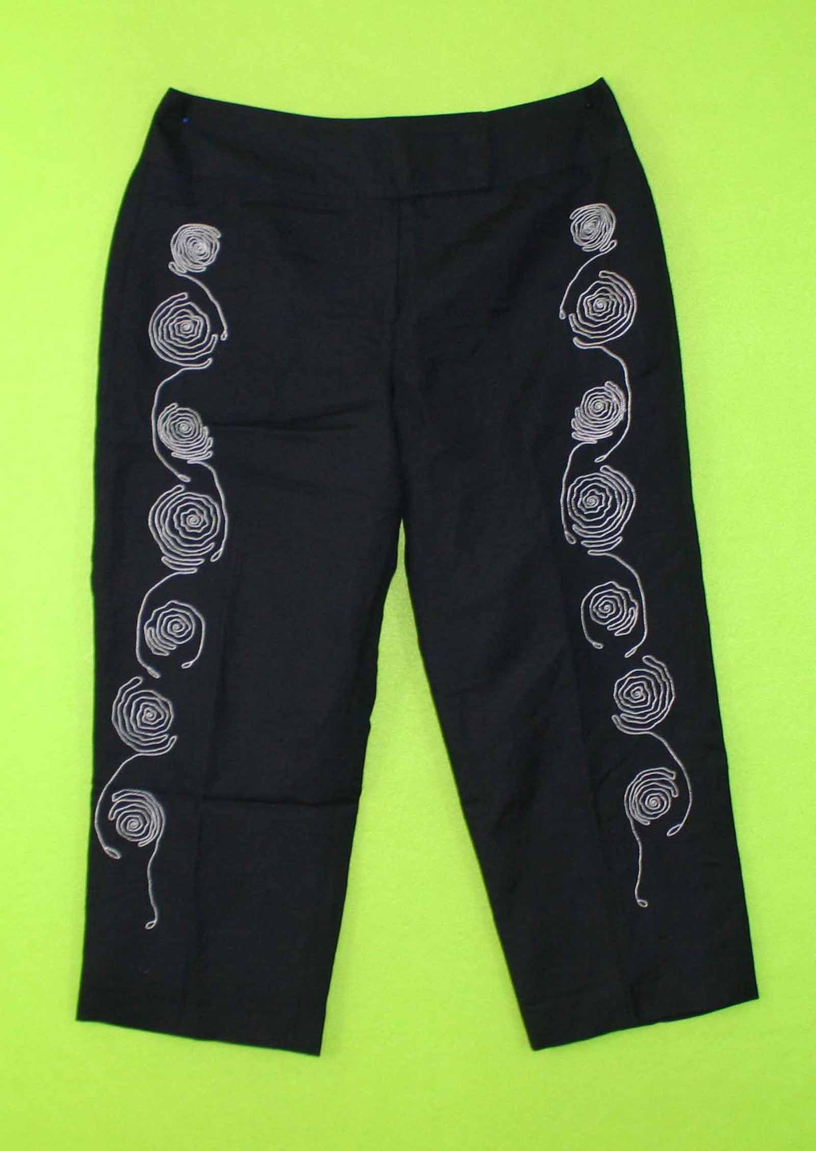 Larry Levine Sz 10P Petite Black Capris Line Womens Dress Pants Slacks