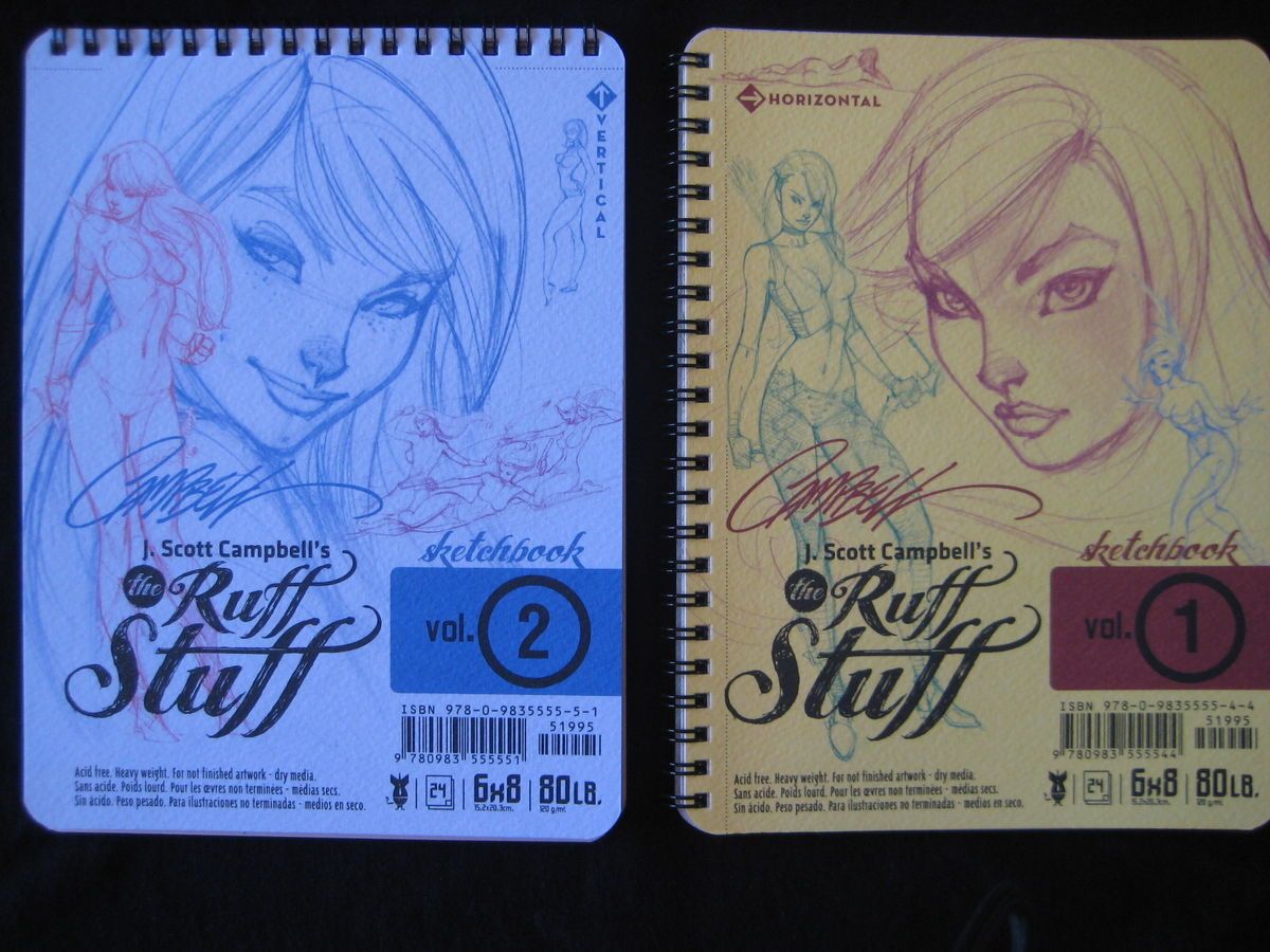 SCOTT CAMPBELL RUFF STUFF 2 SKETCHBOOK SET FROM 2012 VERTICAL