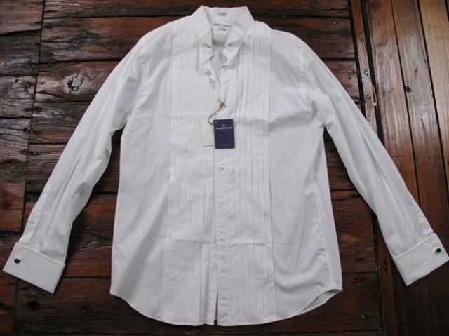 Crew Thomas Mason White Tuxedo Shirt Size 16 35