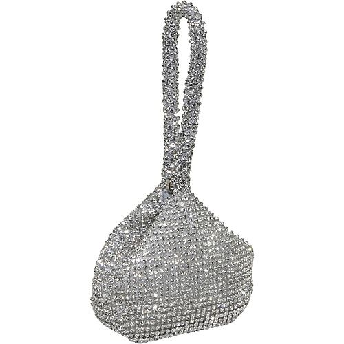 Furmani Hand Held Crystal Evening Bag Silver