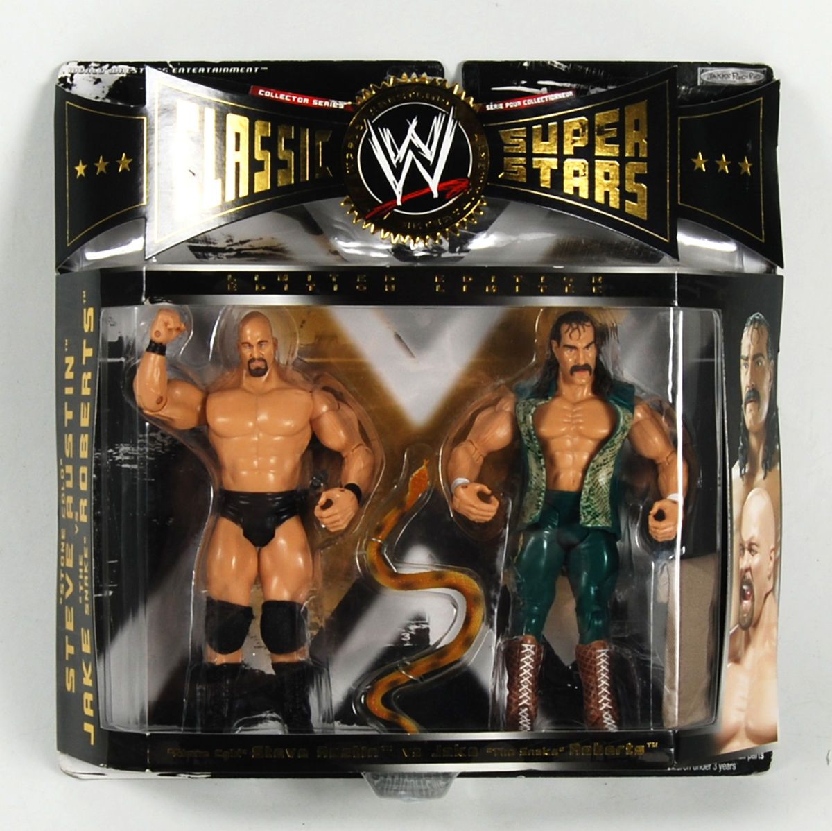 WWE Classic Super Stars Steve Austin Jake Snake Roberts Action Figures