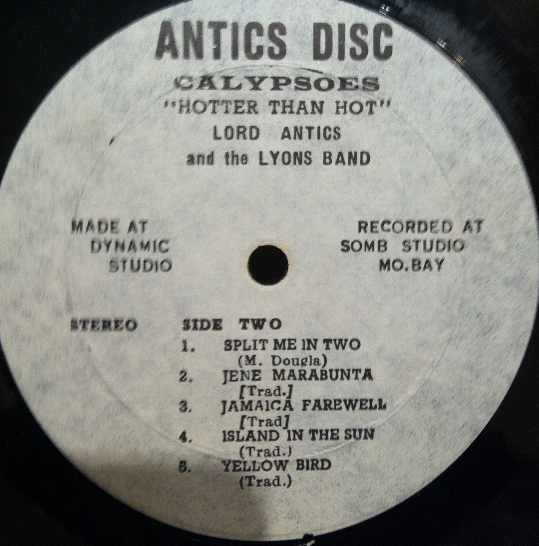 Lord Antics Hotter Then Hot LP VG DSR 6366 6367 Vinyl Record