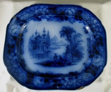 Antique Scottish Boness Pottery J Jamieson Flow Blue Bosphorus 13