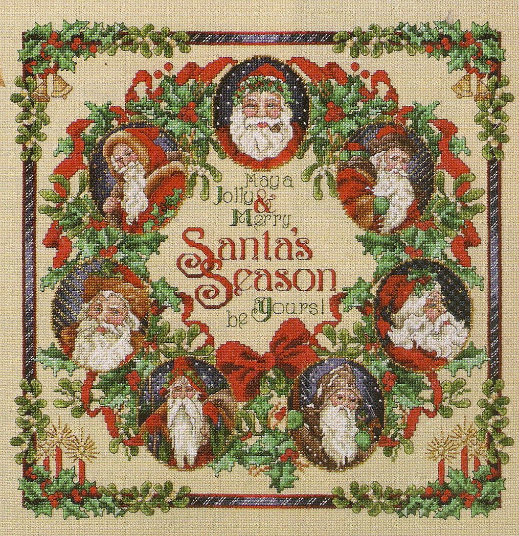 Janlynn Santas Season Counted Cross Stitch Christmas Sampler Kit