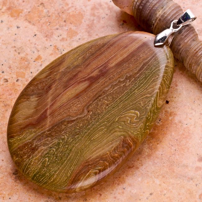 Natural Oceah Wave Jasper Gemstone Pendant 3