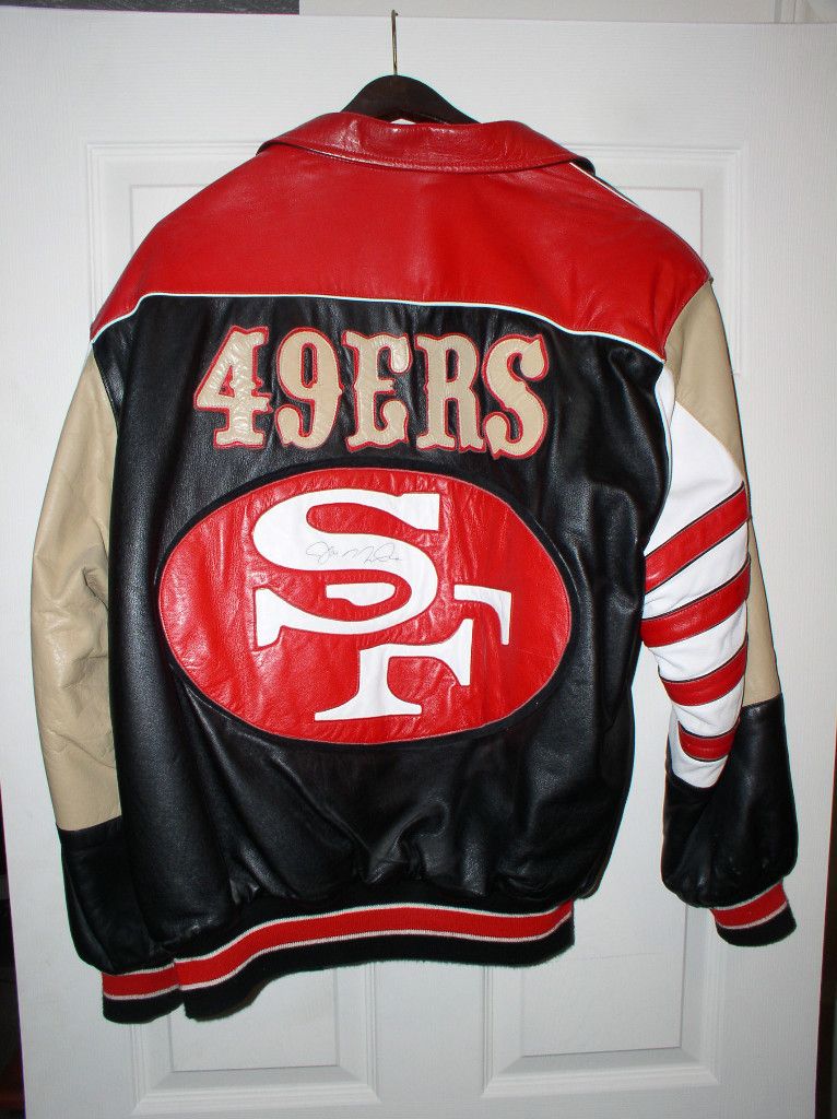 Signed Joe Montana Jeff Hamilton Leather Jacket