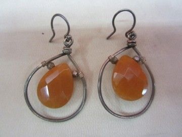 189 New Chan Luu Red Aventurine Faceted Stones Silver Framed Earrings