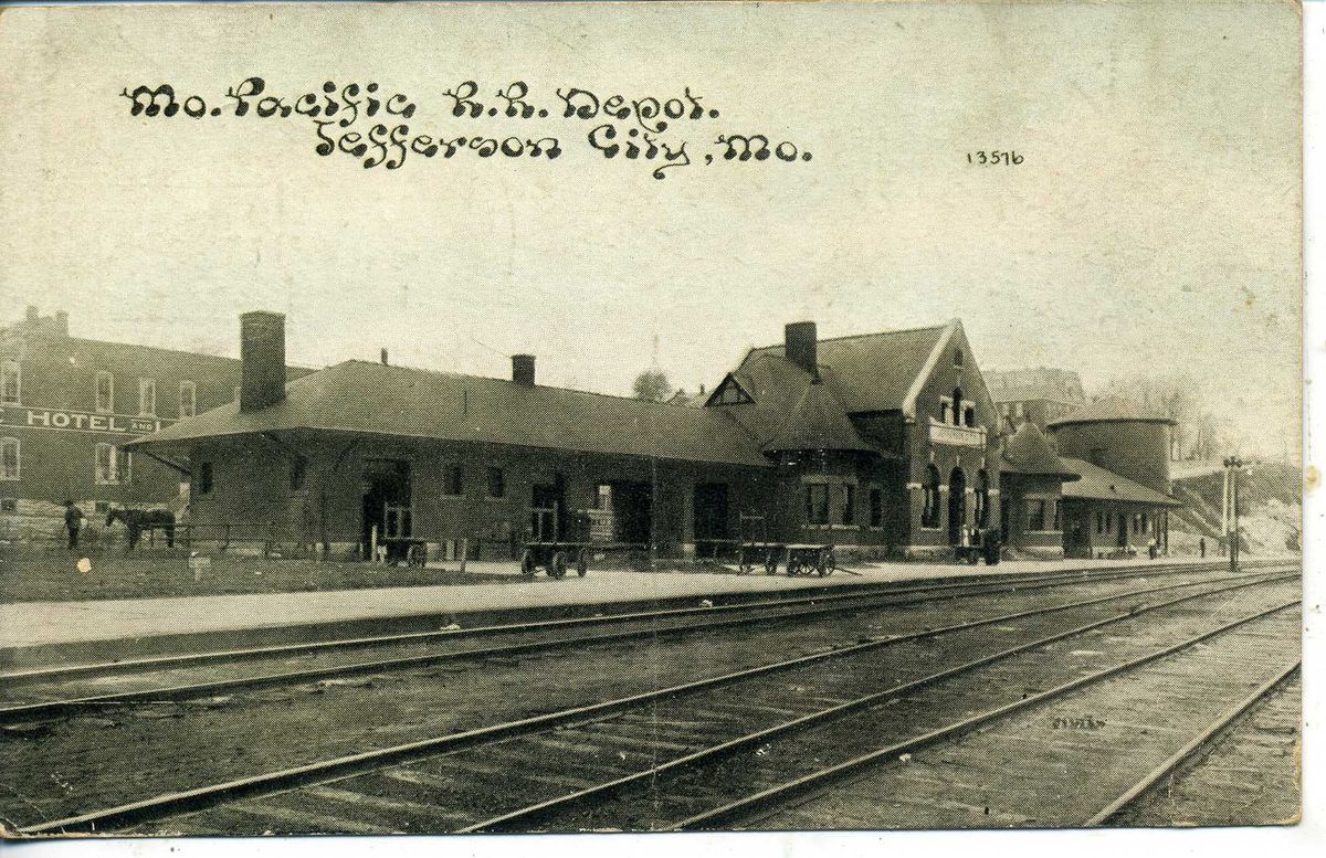 Jefferson City Missouri Pacific Railroad Depot Train Station Vintage