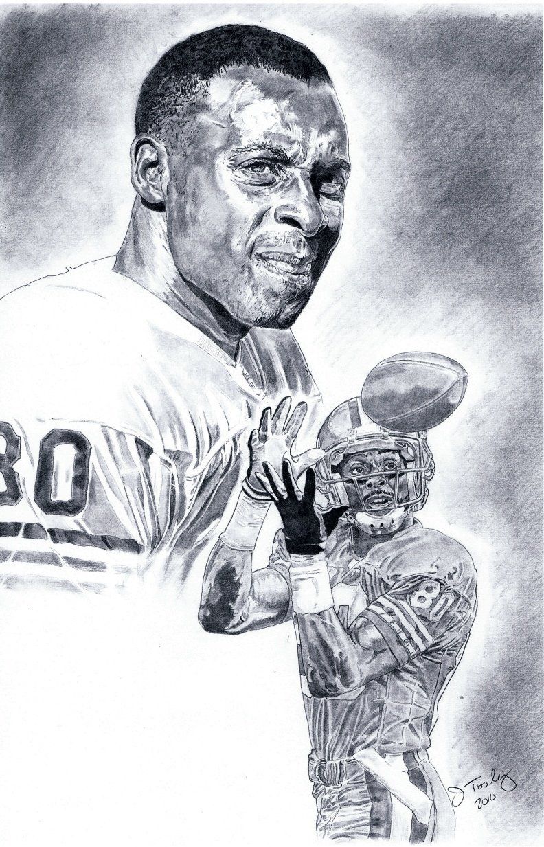 Jerry Rice of San Francisco 49ers Poster Portrait Art