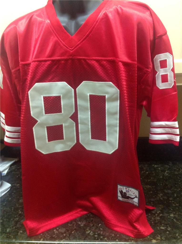 Jerry Rice Signed 49ers Red Throwback Jersey Rice Hologram