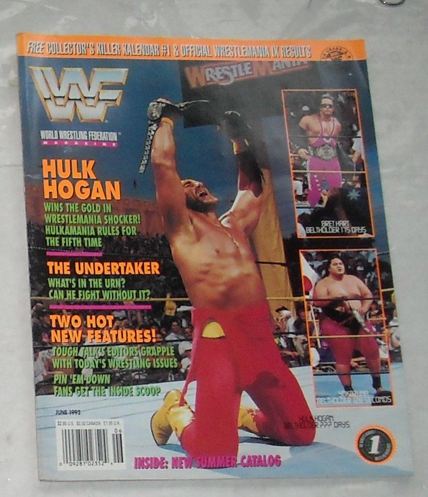  1993 WWF Wrestling Magazine Hogan Yokozuna Bret Hart Undertaker