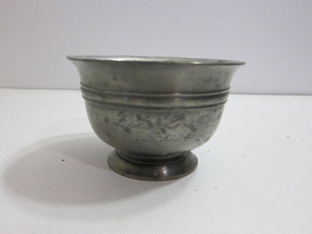 Antique John Somers Brazil Pewter Engraved Bowl 1704 or 1904