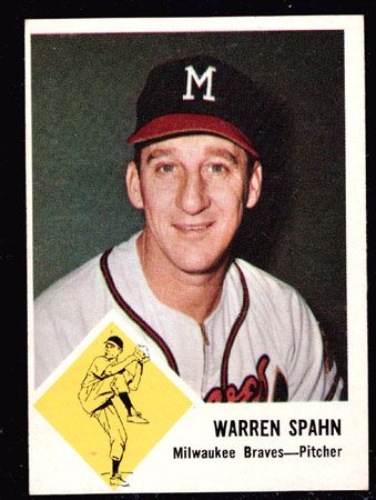 1963 Fleer 45 Warren Spahn Braves EX