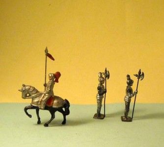 Vintage Lead 3 Knights VGC 1950s by Johillco Britains Era  