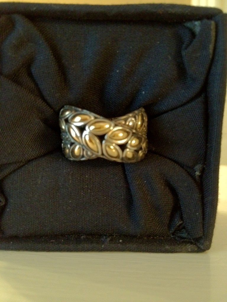 John Hardy 18K Sterling Silver Kawung Wrap Ring  