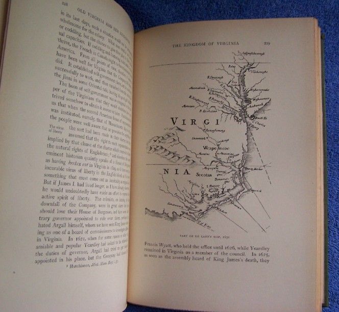 Splendid Two Volume 1900 Old Virginia by John Fiske  