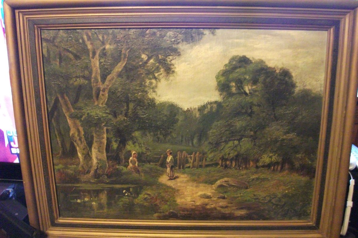 John Noble Barlow Original oil painting LISTED ARTIST Pastoral landscape  