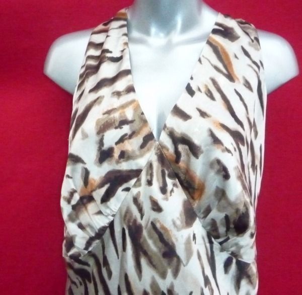 Lane Bryant Busty Animal Print Satiny 100 Silk Dress Size 22 22W 3X Plus  