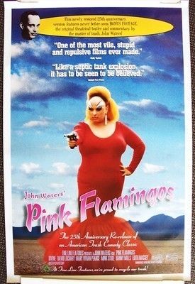 PINK FLAMINGOS Original DIVINE John Waters Rolled MINT Poster DRAG QUEEN  