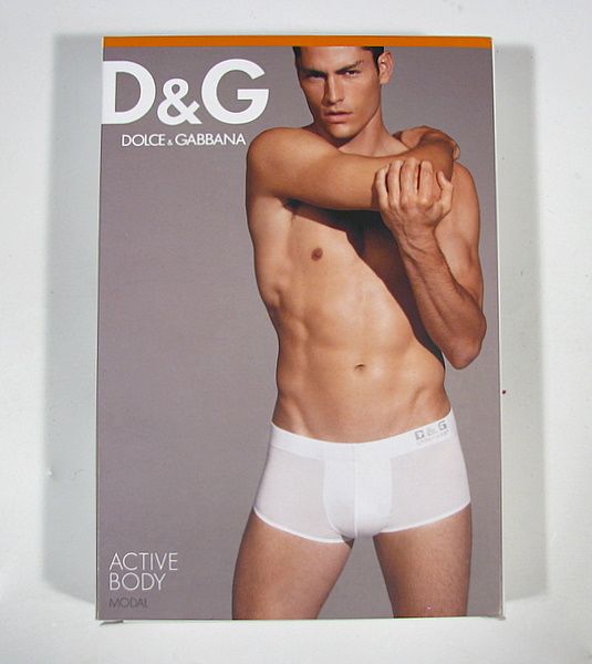 Dolce Gabbana "Active Body" Mens Logo Mini Boxer Modal D G White Silber  