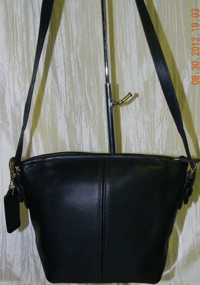 Coach Vintage Black Leather Brass Small Soho Basket Handbag Purse 4107 EUC  