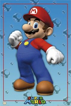 Video Game Poster 3 Set Super Mario Galaxy Brothers  