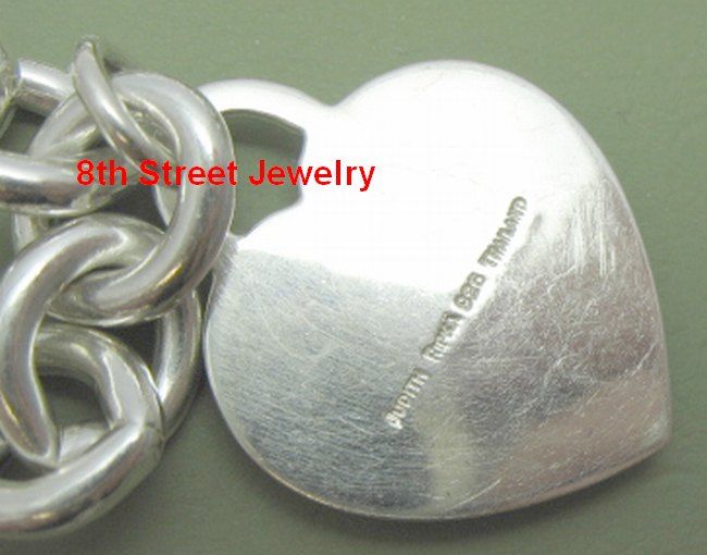 Retired Judith Ripka Sterling Silver Country Club Link Necklace with Heart Charm  