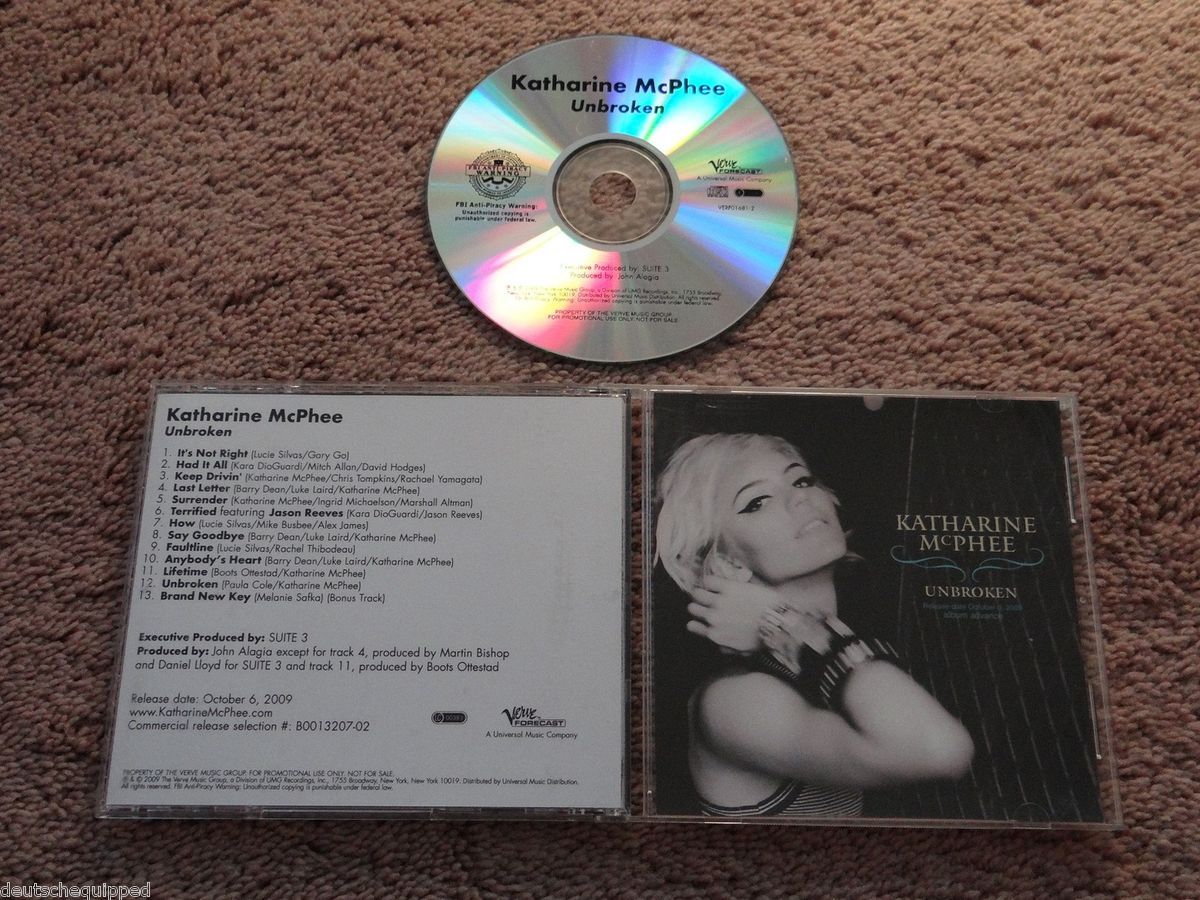 KATHARINE McPHEE UNBROKEN RARE U S ADVANCE PROMO ACETATE CD SMASH
