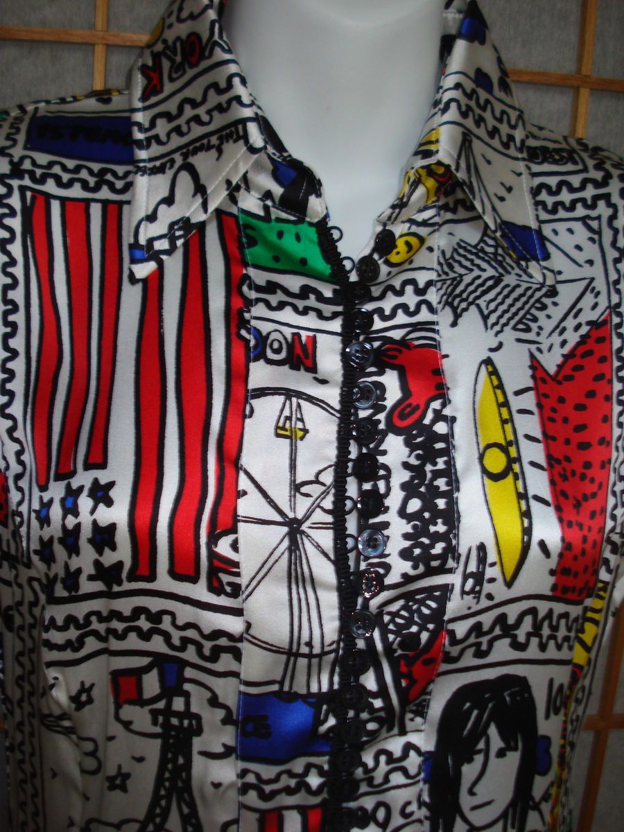  CASTELBAJAC Postage Stamp Dress 44 Keith Haring influence B 34 Paris