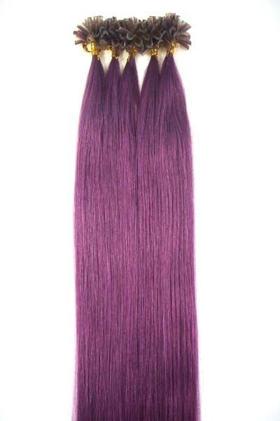 100S 20 Pre Keratin Nail Tipped Human Hair Extensions Purple 0 5g s