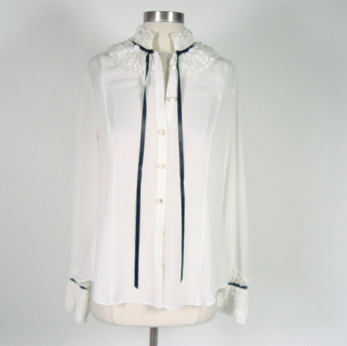 Khloe Kardashian Alice by Temperley Ivory Nadine Button up Shirt Size