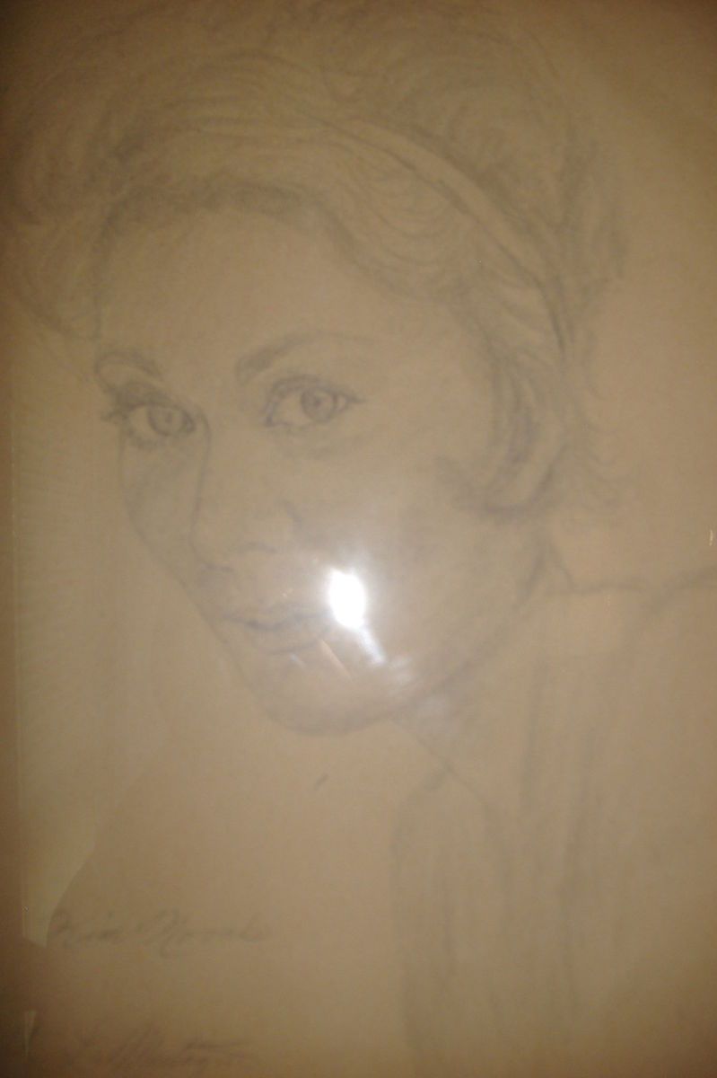 Kim Novak Drawing Original 1962 by Armand Lamontagne Very Old and RARE