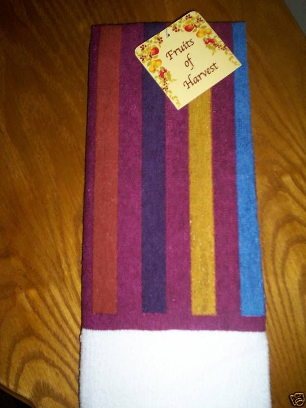 New Harvest Autumn Colors Stripes Kitchen Dish Towel
