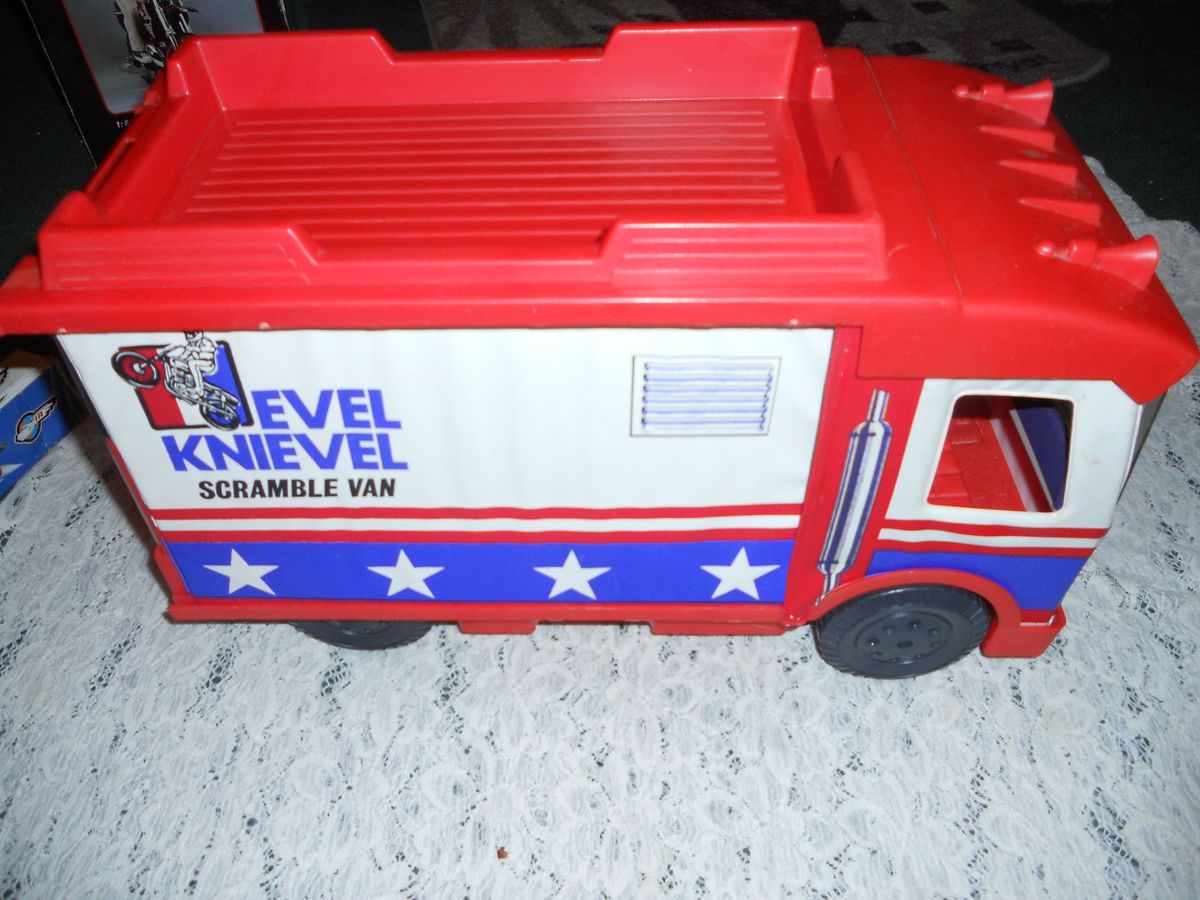 RARE 1973 Evel Knievel Scramble Van Figure Motorcycle