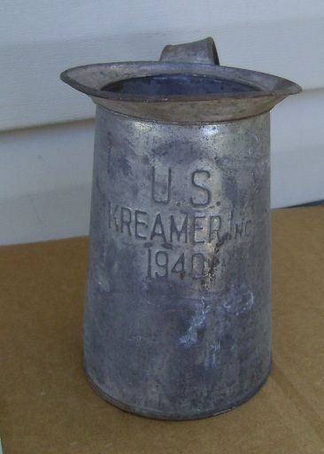 Vintage Tin Metal Cup Measure US Kreamer Inc 1940 Hand Soldered FREE