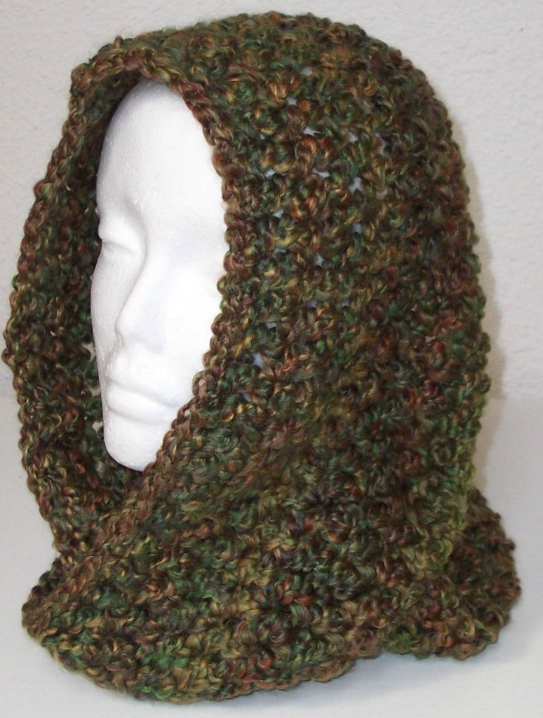 Hand Crocheted Infinity Eternity Scarf Herb Garden Lion Homespun Yarn