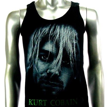 Sz M Nirvana Kurt Cobain T Shirt Tank Top Vest Biker Punk Men Rock V16