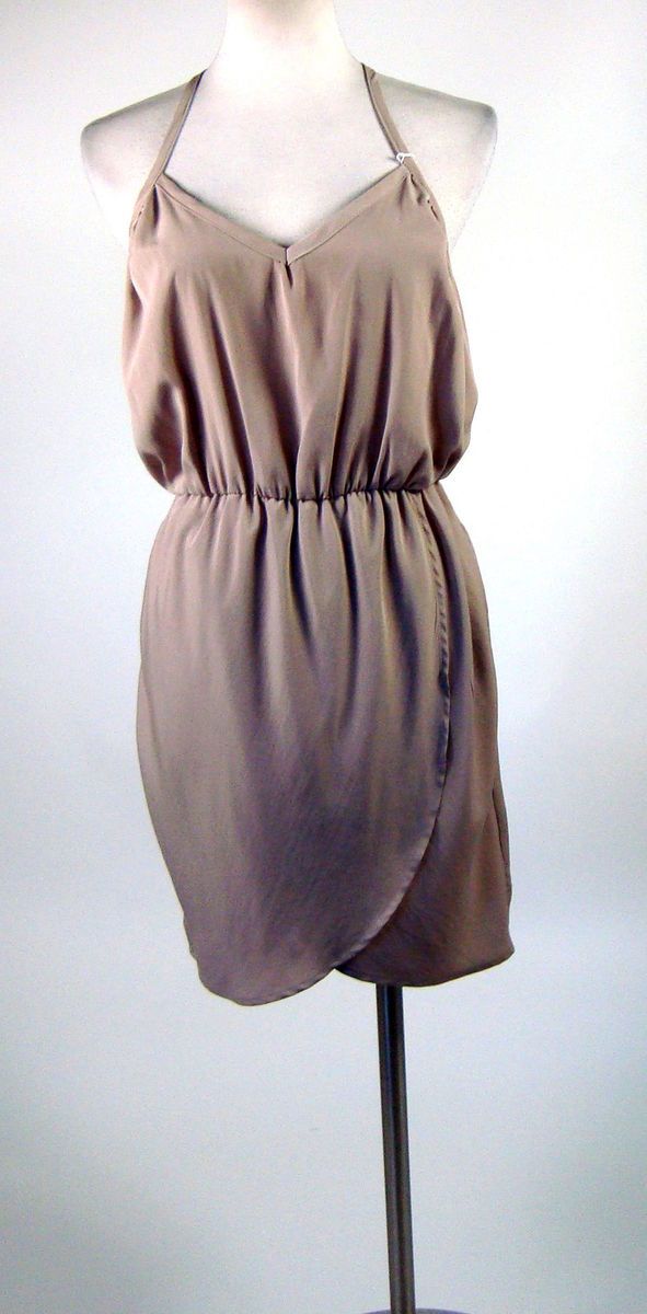 Kylie Jenner Solemio Tan Dress with Split Front Size M