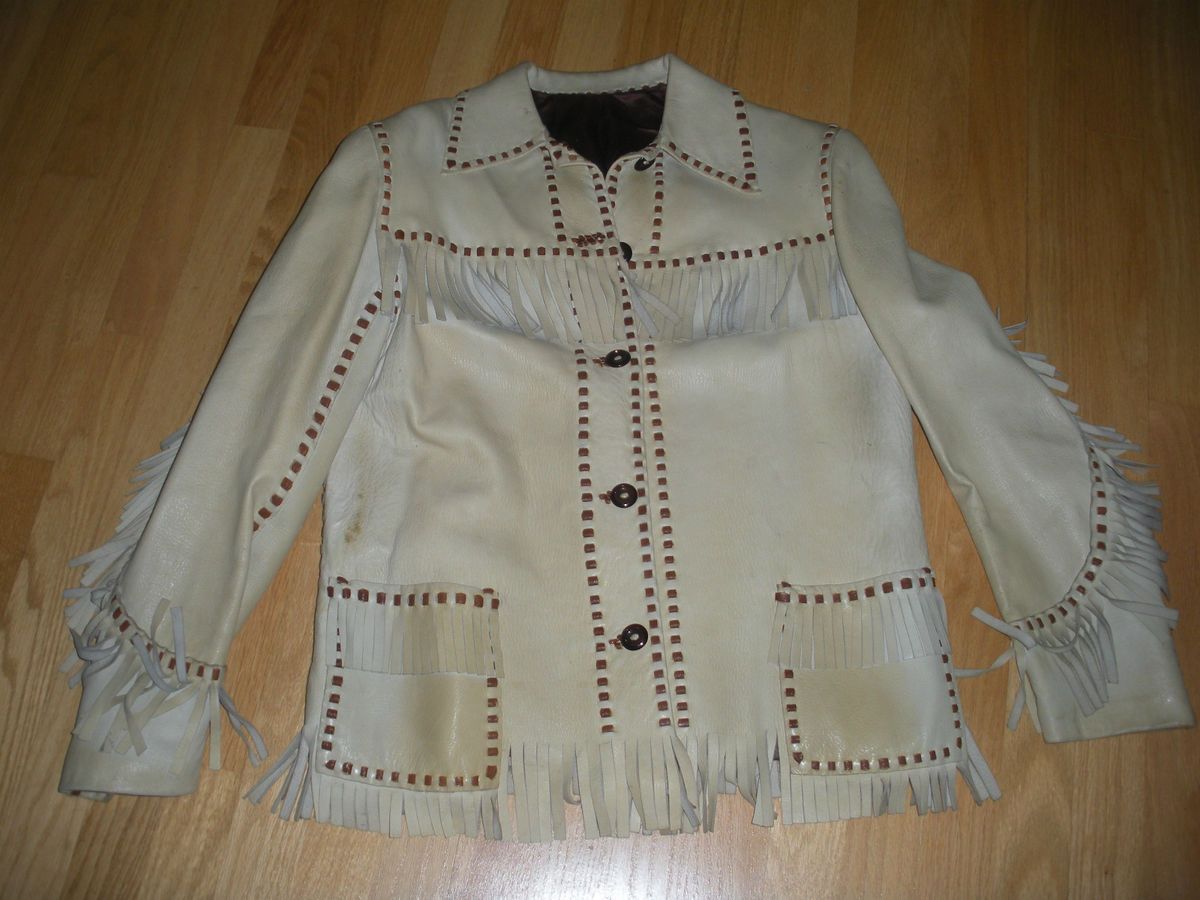 VINTAGE MERRILL GLOVE by HELEN KURTZ WOMENS BUCKSKIN JACKET HAND LACED