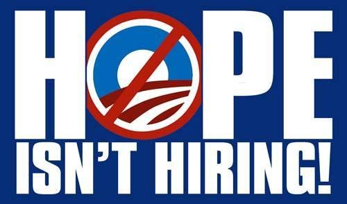 3x5 in Hope Isnt Hiring Bumper Sticker   decal anti jobs nobama anti