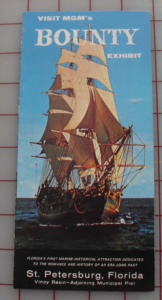 MGMs Bounty Exhibit St Petersburg Vinoy Basin 1980s Folding Brochure