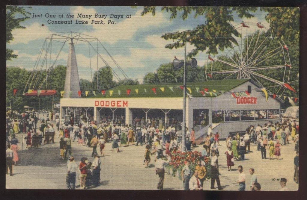 Postcard CONNEAUT LAKE PARK Pennsylvania PA Dodgem Bumper Car Ride