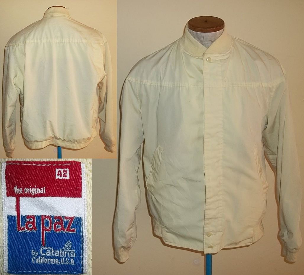 1970s CATALINA THE ORIGINAL LA PAZ WINDBREAKER YELLOW SZ 42 CLEAN