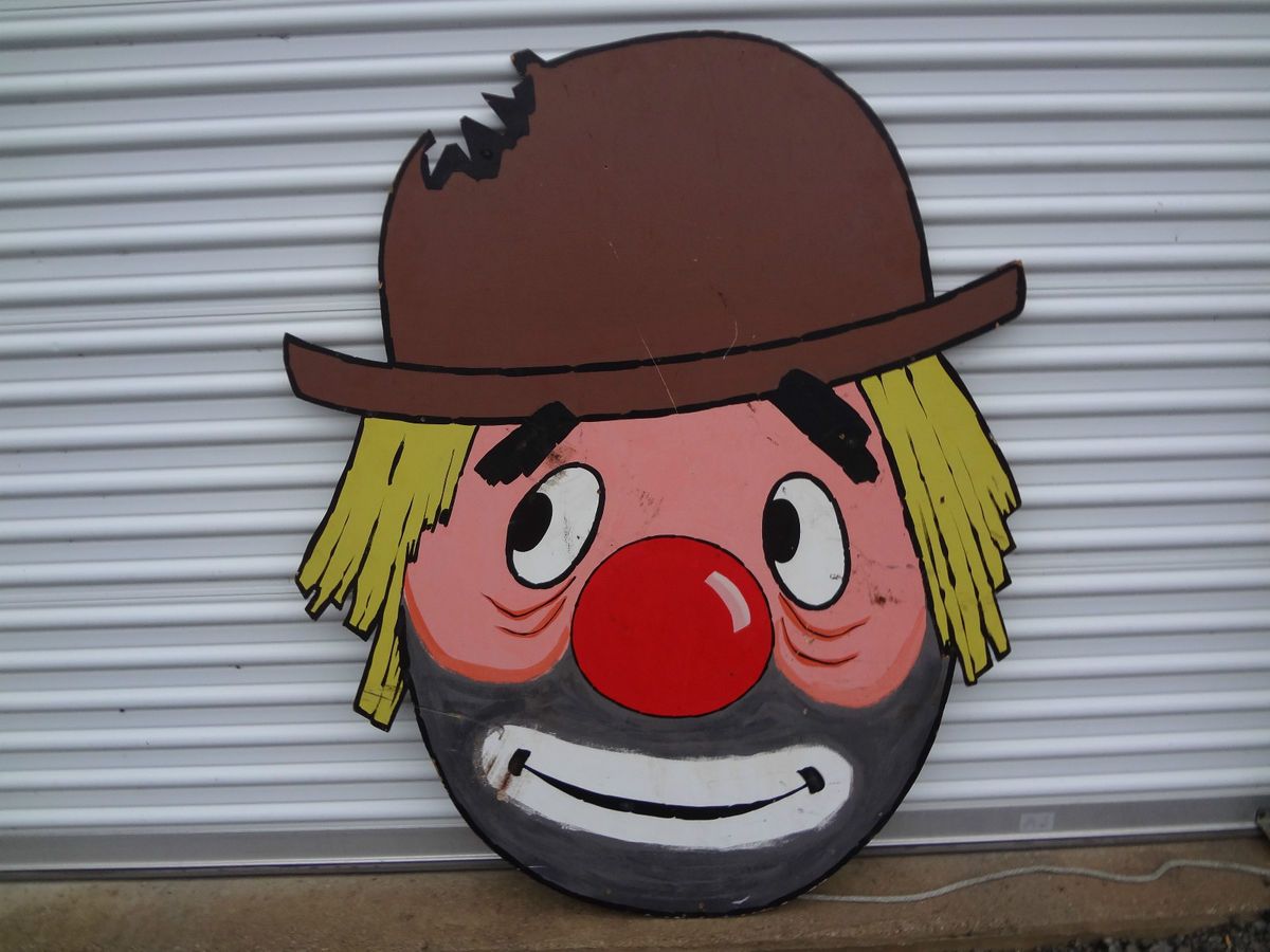 Vintage Chippewa Lake Park Medina Ohio Amusement Park Wood Clown Head