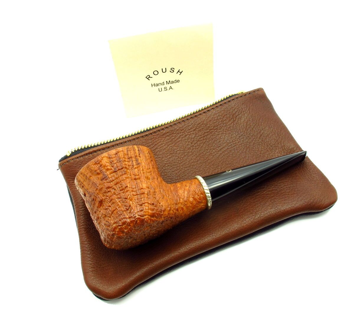 Larry Roush L3 1647 Tanshell Pipe Silver Band