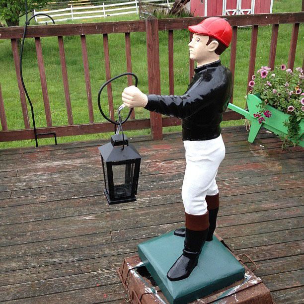 Cement Lawn Jockey Cavalier